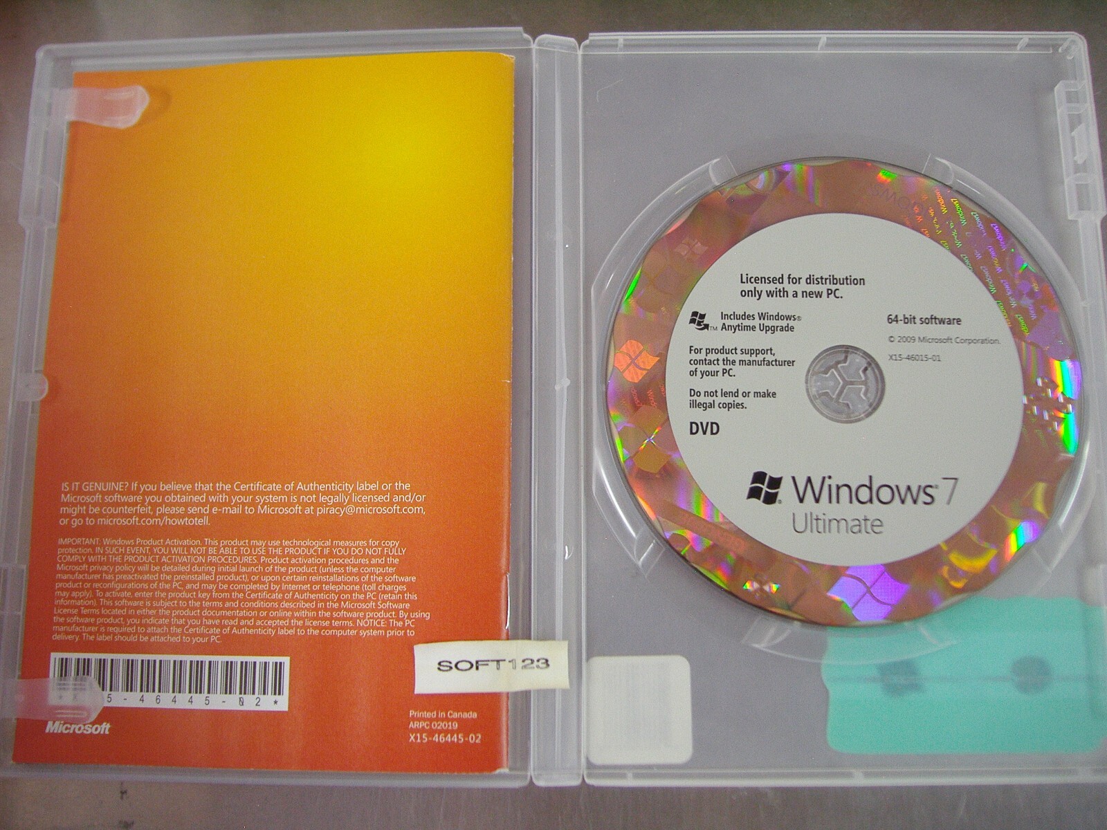 MS Microsoft Windows 7 Ultimate 64 bit x64 DVD Full English =NEW=