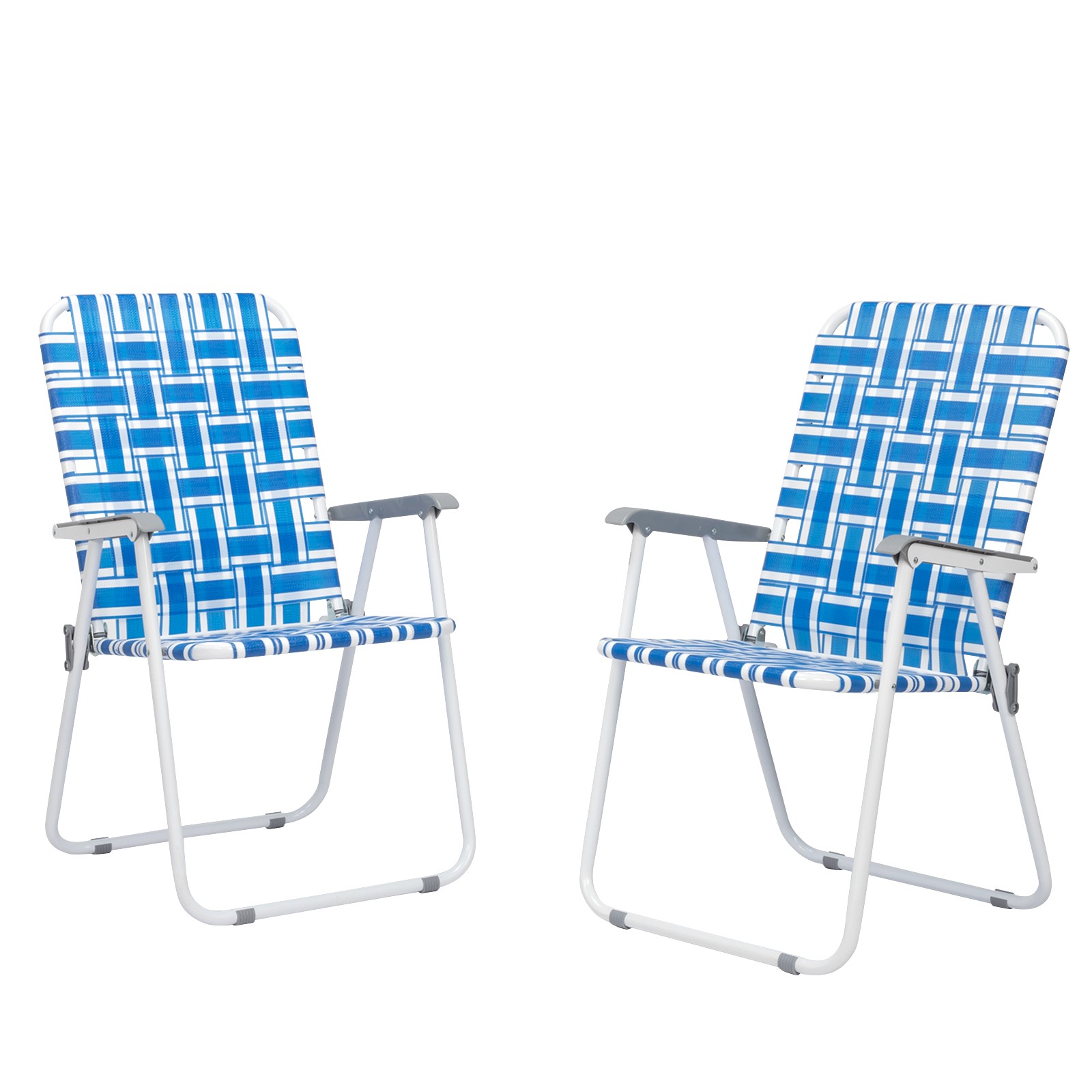 Set of 2 Fold Webbed Beach Chair Portable Patio Furniture Chair Indoor Outdoor