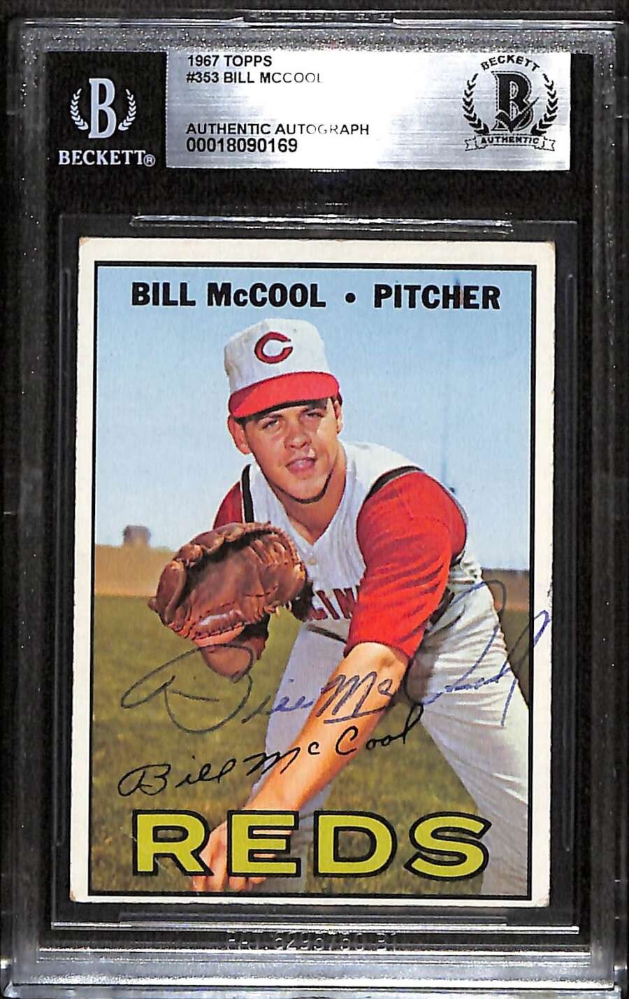 1967 Topps 353 Bill McCool  BGS Auto Autographed BAS Authentic C100159
