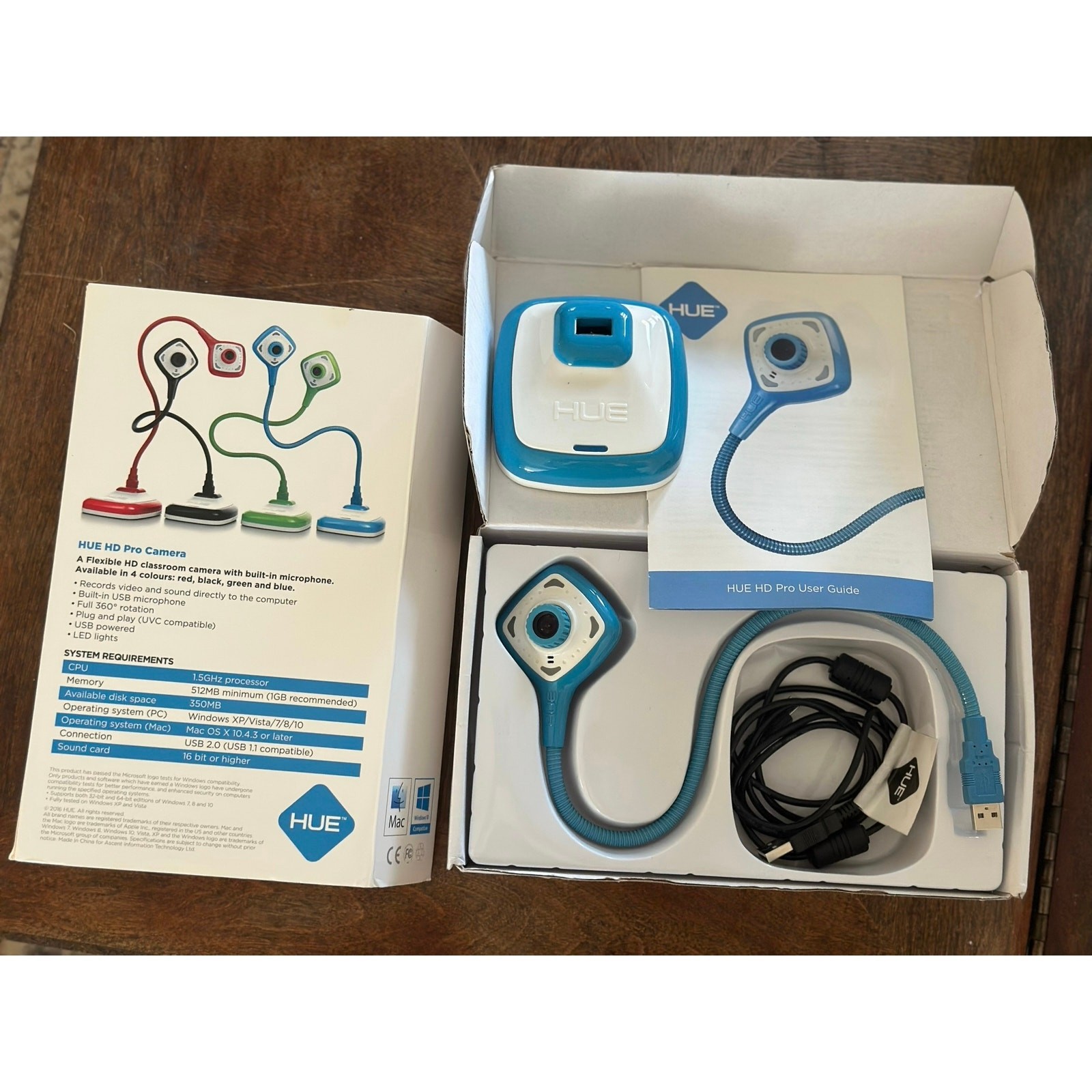 HUE HD Pro Flexible Classroom Document Camera – Blue USB Webcam