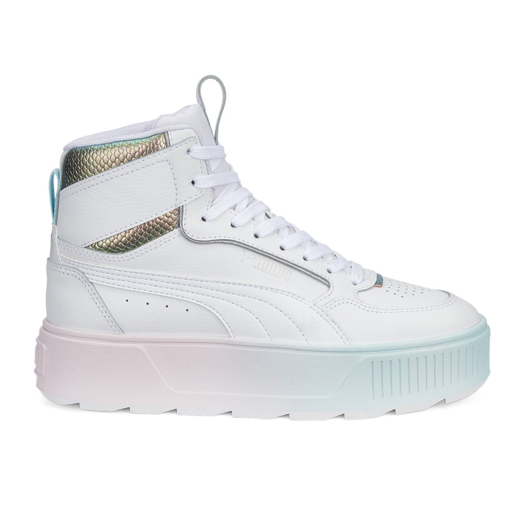 PUMA Karmen Rebelle Mid Exotics Gradient Metallic Snake Platform  Womens White S