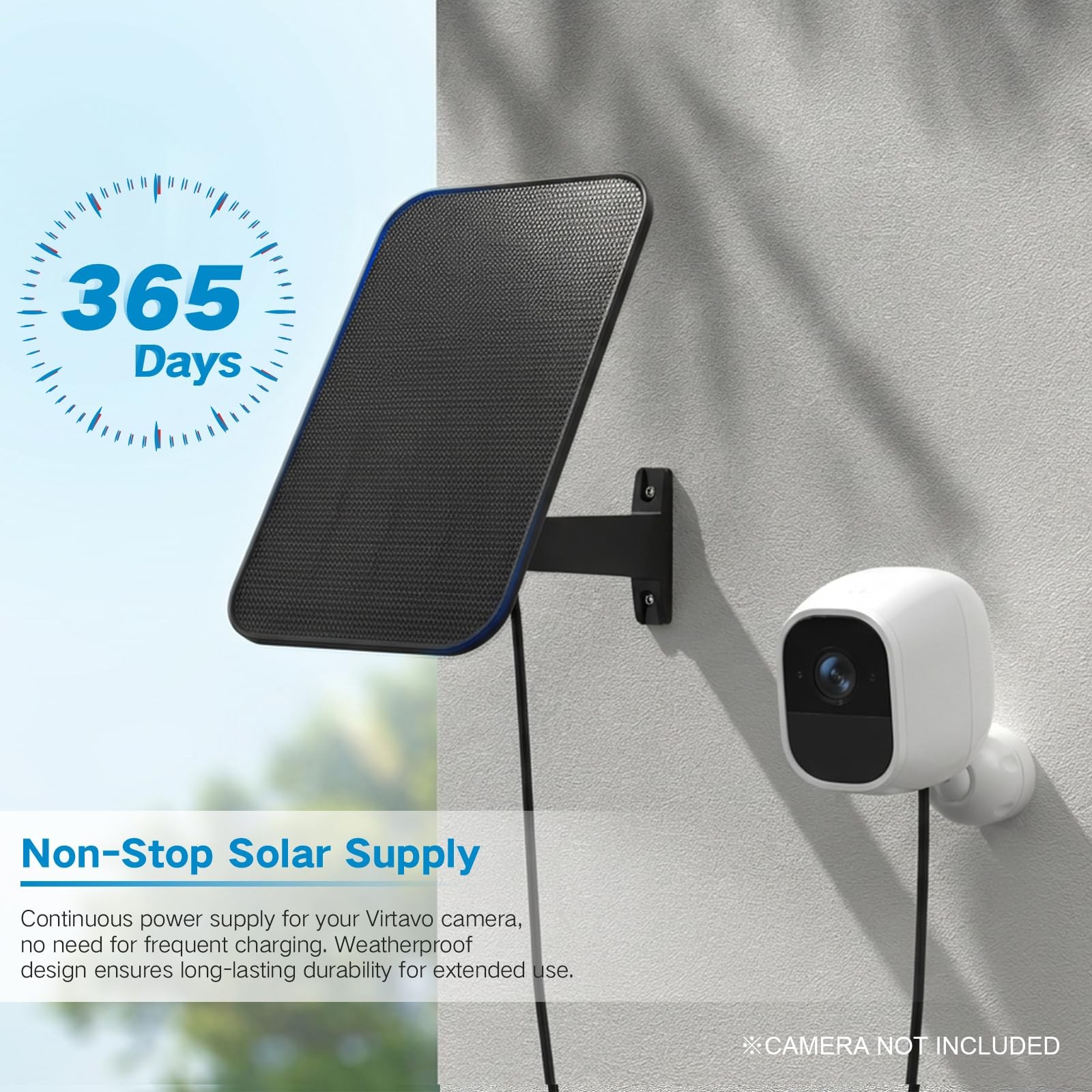 3.2W Solar Panel for Security Camera Compatible with Arlo Pro/Pro 2, Waterpro...