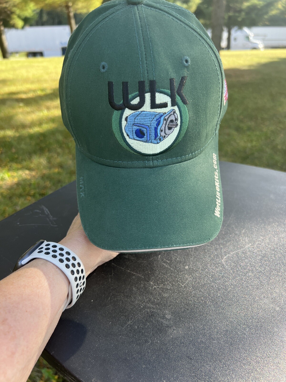 Wet Line Kits WLK Green Hat Cap Embroidered The Max Hat Never Worn. Flag Patch