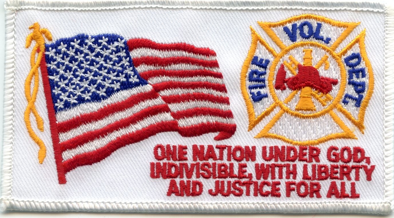 PLEDGE OF ALLEGIANCE American Flag PATRIOTIC VOLUNTEER FIRE PATCH