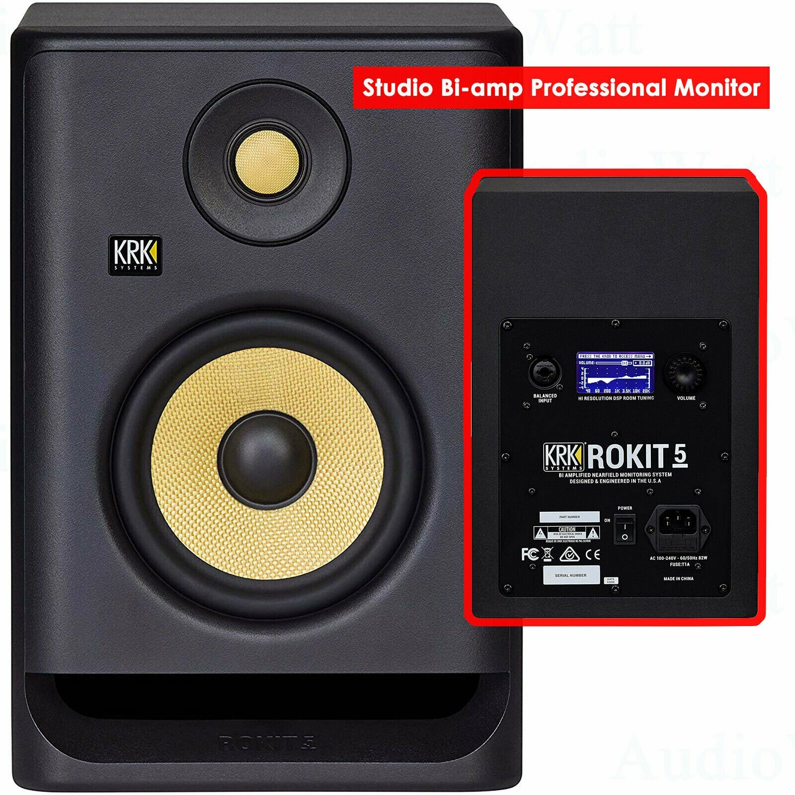 KRK RP5 ROKIT G4 5" Powered Near-Field Studio Bi-amp Professional Monitor-Single
