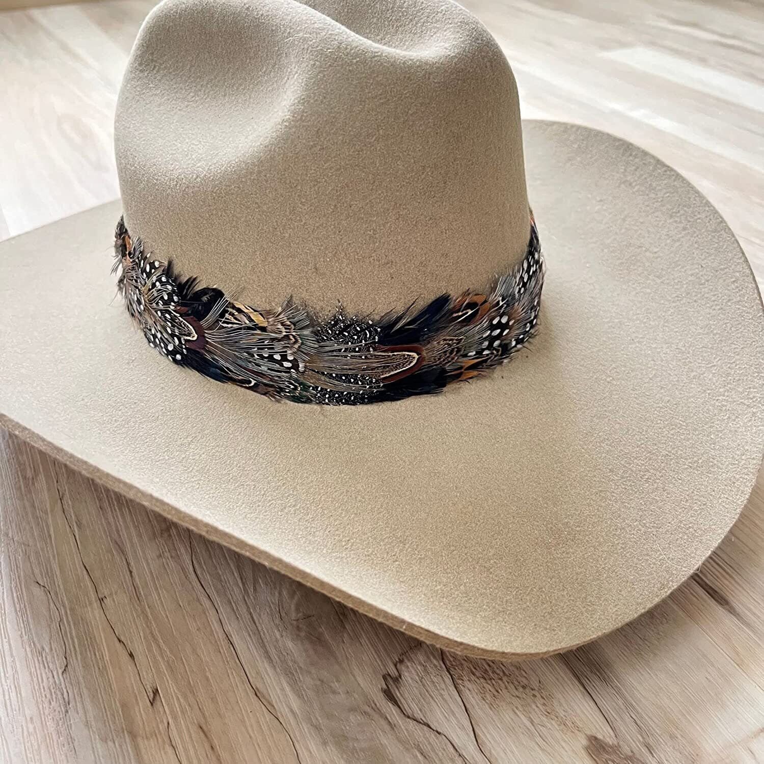 Feather Hat Band for Western Cowboy Hats, Fits All Styles - Falcon