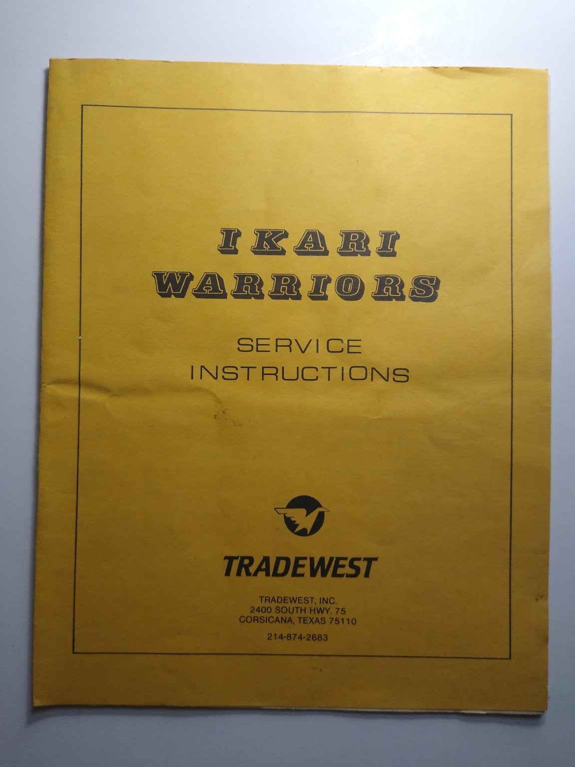 Tradewest IKARI WARRIORS Arcade Game Service Manual Instructions Wiring Diagram