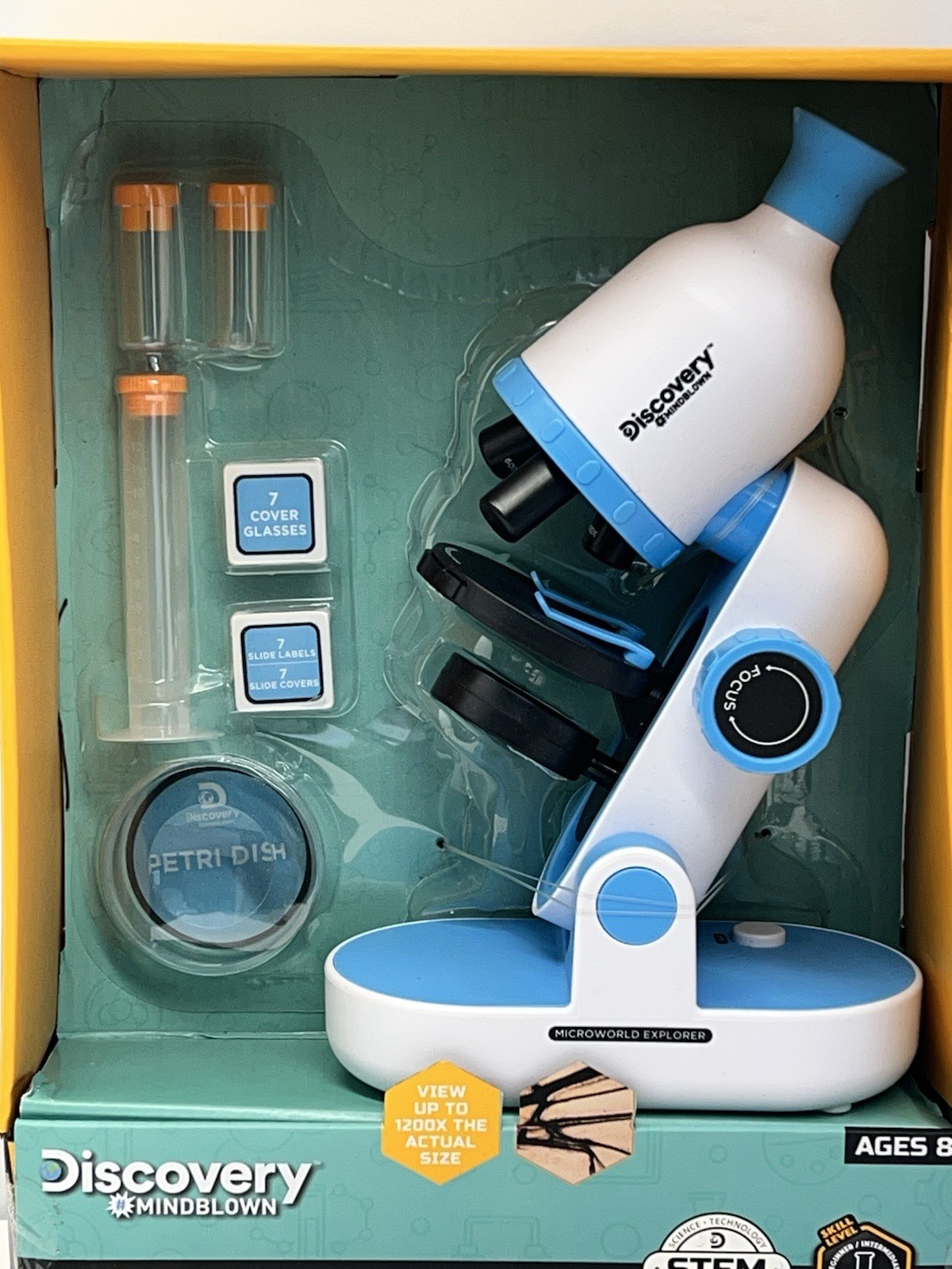 Discovery #MINDBLOWN 1200X, 600X, 300X Microscope 41-Piece Experiment Lab New