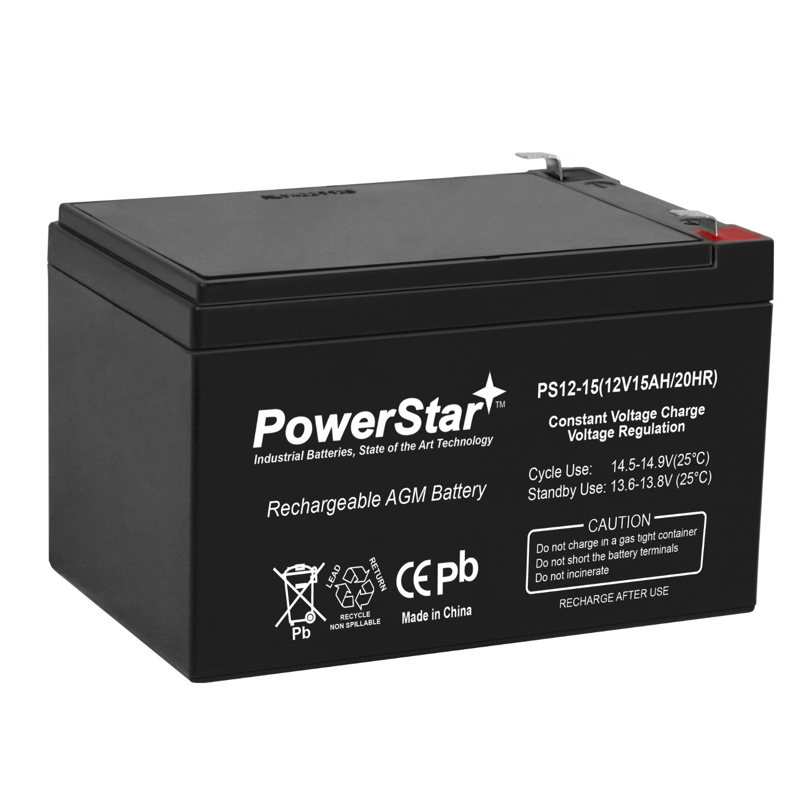 12V 15Ah F2 Scooter Bike Battery Replaces 14Ah Enduring CBE14-12, CBE 14-1