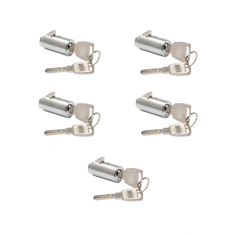 5 Brass Dimple Lock Cylinders for Vending Machine T-Handle Keyed Alike