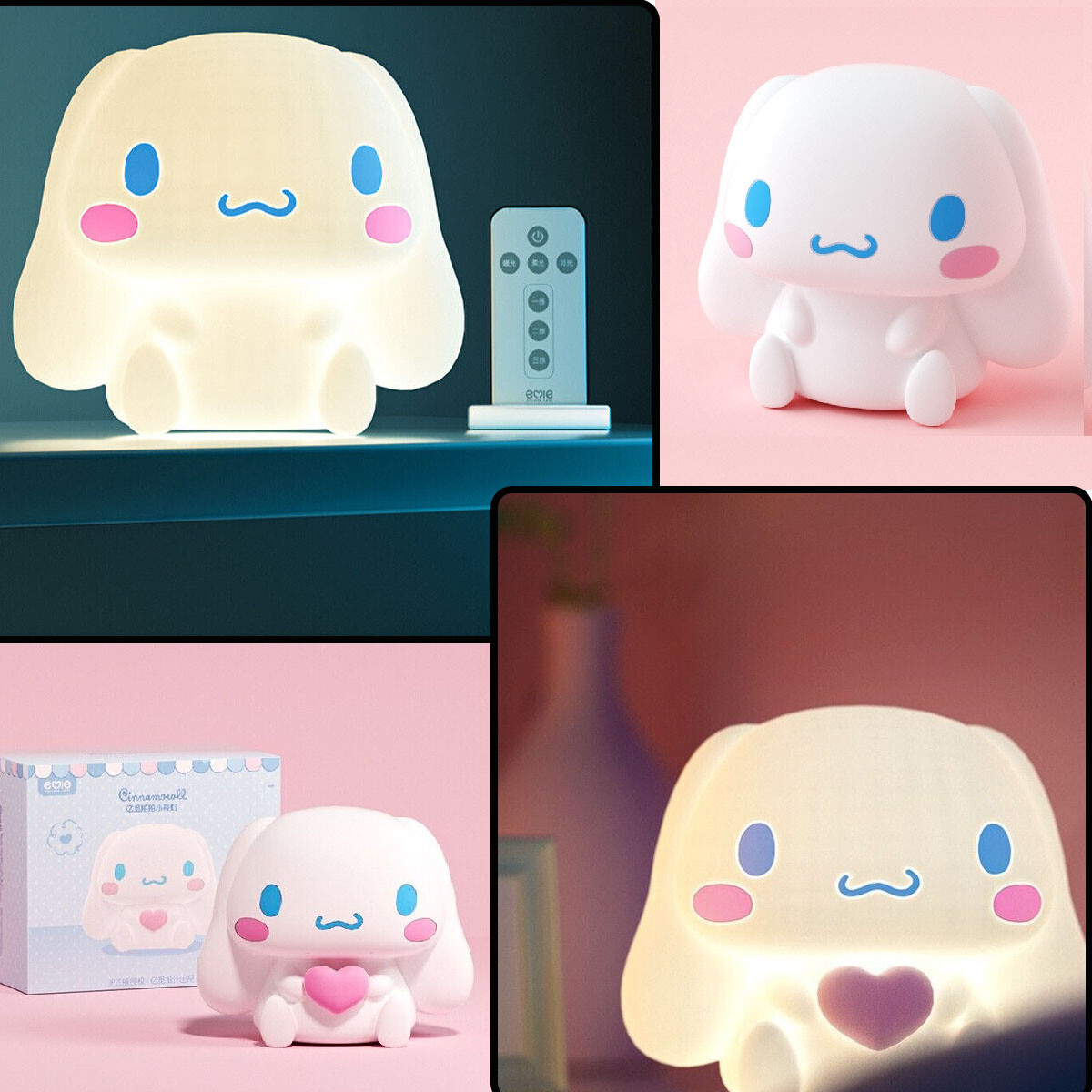 Cinnamoroll Pat Night Light Cartoon Cute USB Rechargeable Induction Bedside Lamp
