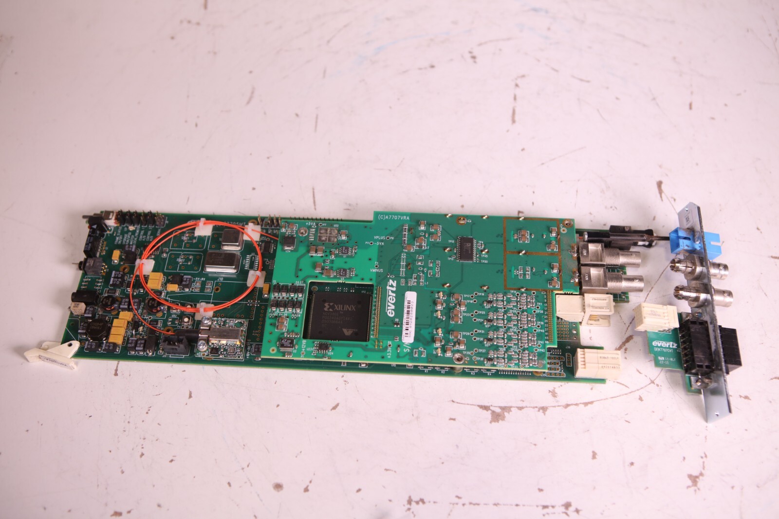 Evertz 7707CVRA Fiber Transmitter Card w/ Rear Back Plane