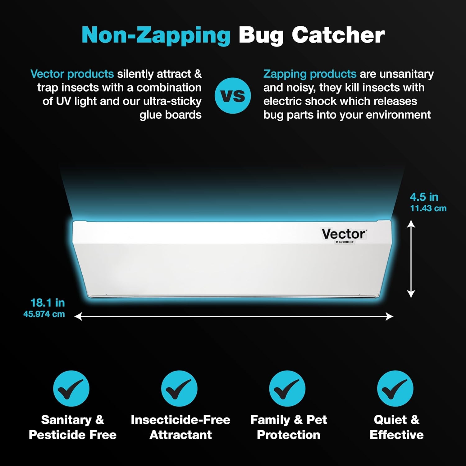 Catchmaster Vector Optima White UV Fly Light Trap Wall-Mount Insect Killer