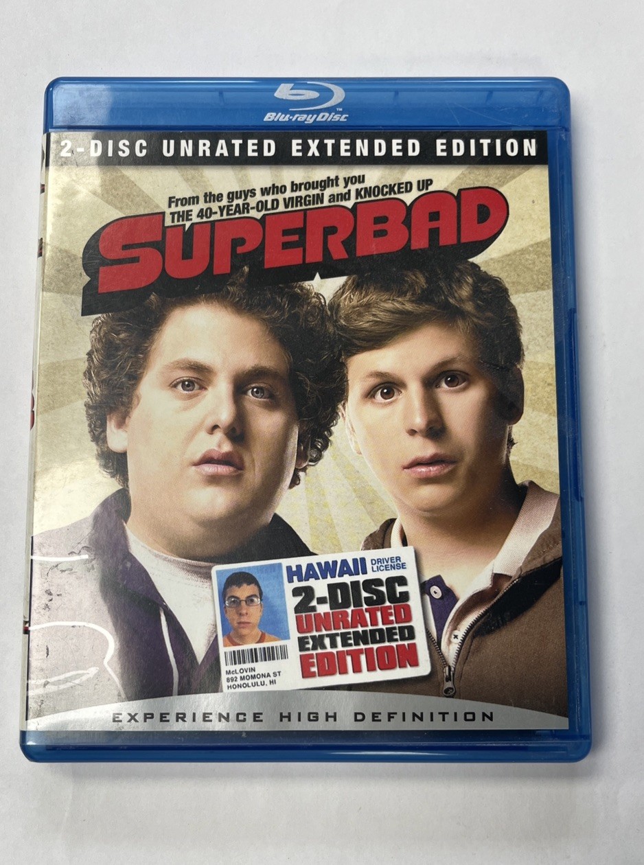 Superbad (Blu-ray, 2007, 2-Disc, Unrated Extended) Jonah Hill