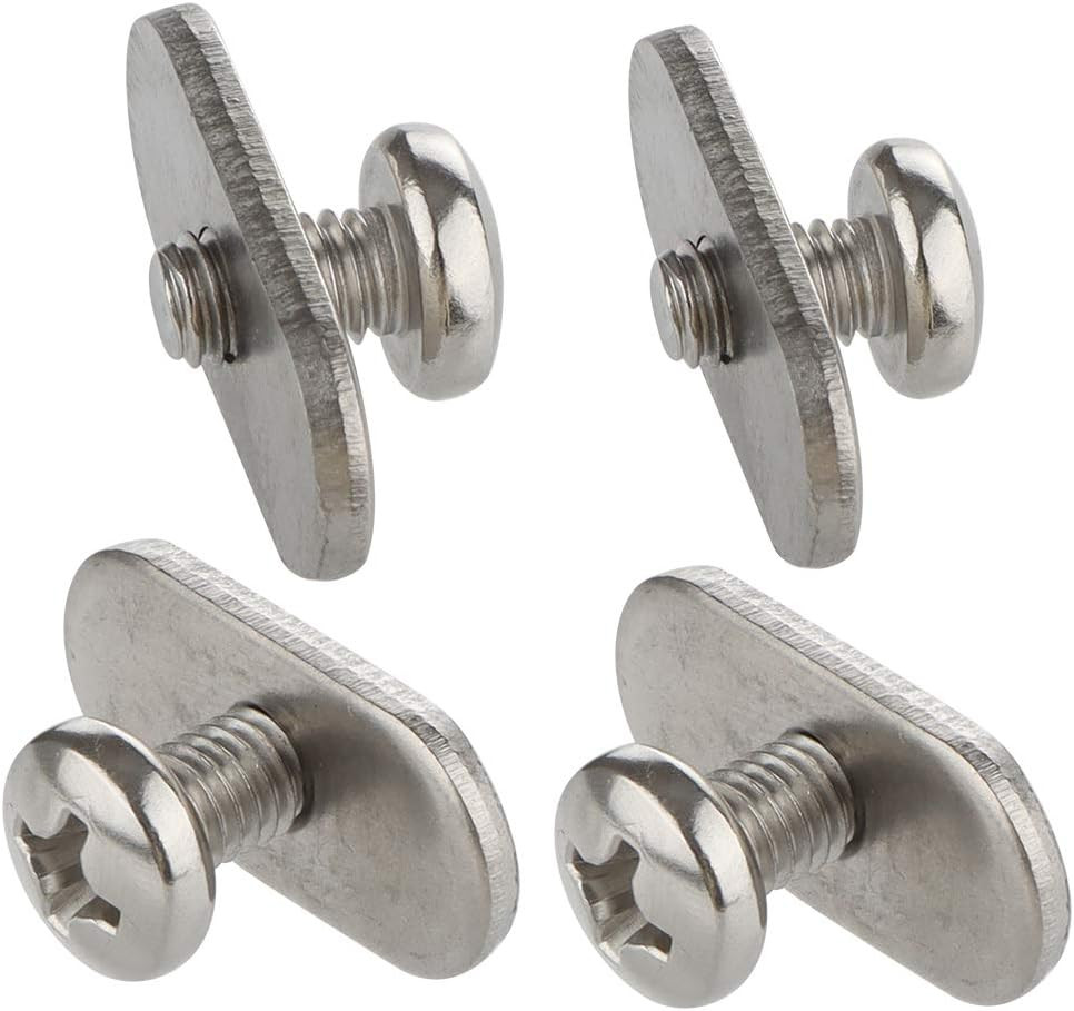 4 Pcs 316 SS Kayak Rail/Track Screws, Track Nuts W' 4 Pcs M6 Short Screws, Mount