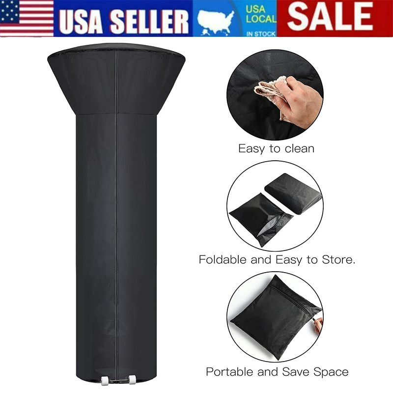 Patio Heater Cover Waterproof Standup Round Tall Heater Cover with Zipper