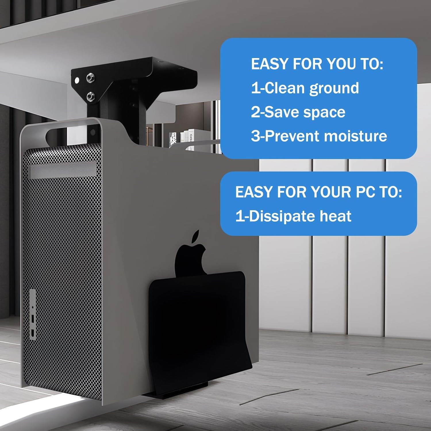 Heavy Duty Computer Wall Mount PC Case - Upgraded, Also Great for PC Mount under