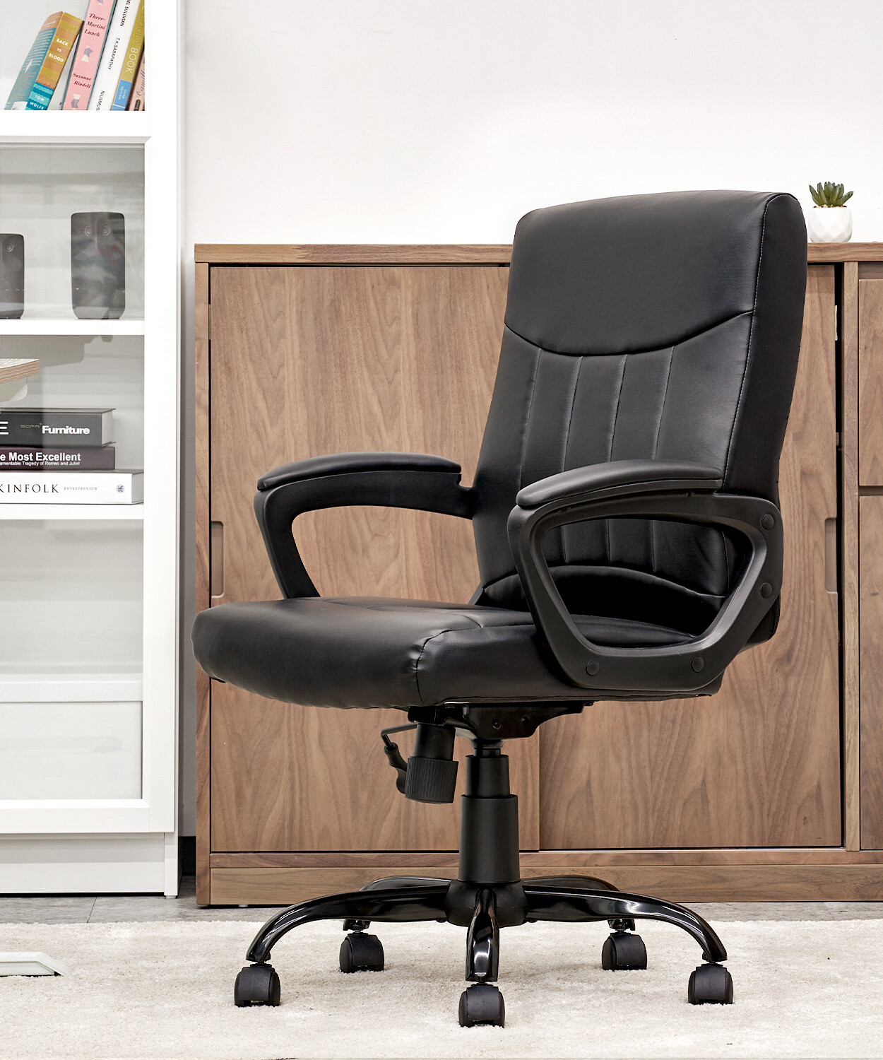 CLATINA Office Executive Chair Ergonomic Swivel PU Leather Armrest Computer Home