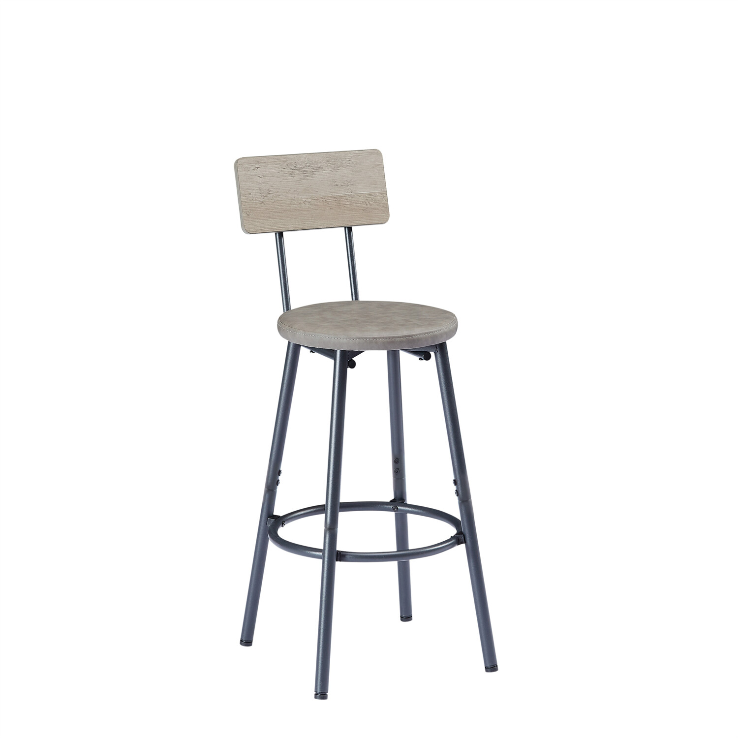 4-Piece Bar Table Set Counter Height Kitchen Pub Table with 3 Bar Stools Gray
