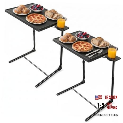 Multifunctional TV Tray Table - 2 Packs Adjustable TV Dinner Tray Tables with