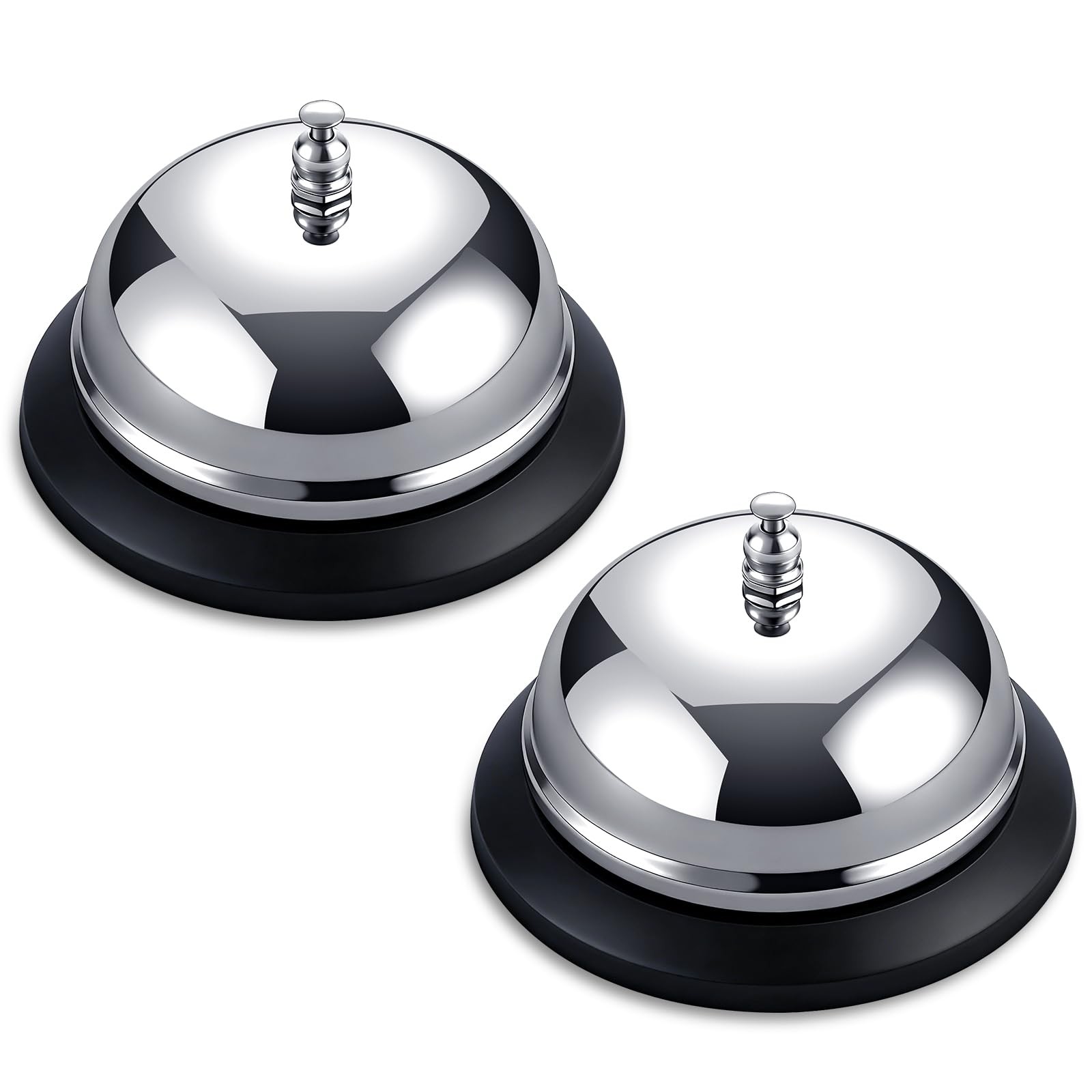 2Pack Call Bell, 3.3Inch Stainless Steel Service Bell, Clear Loud Sound for R...