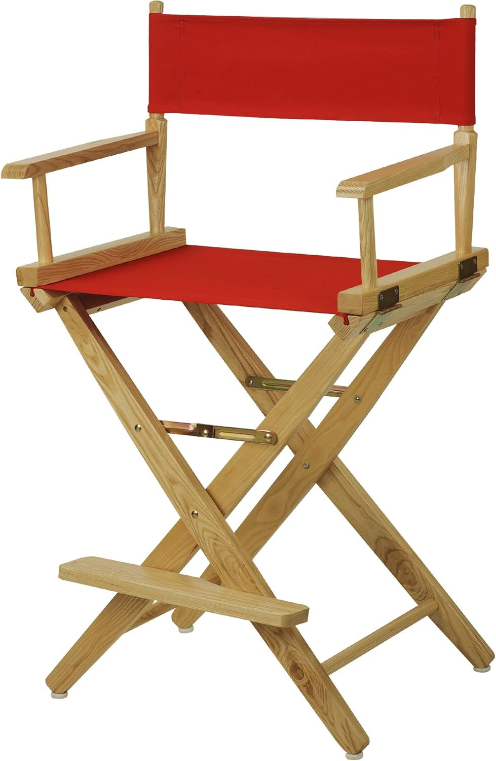 American Trails Extra-Wide Premium 24" Director'S Chair Natural Frame with Red C