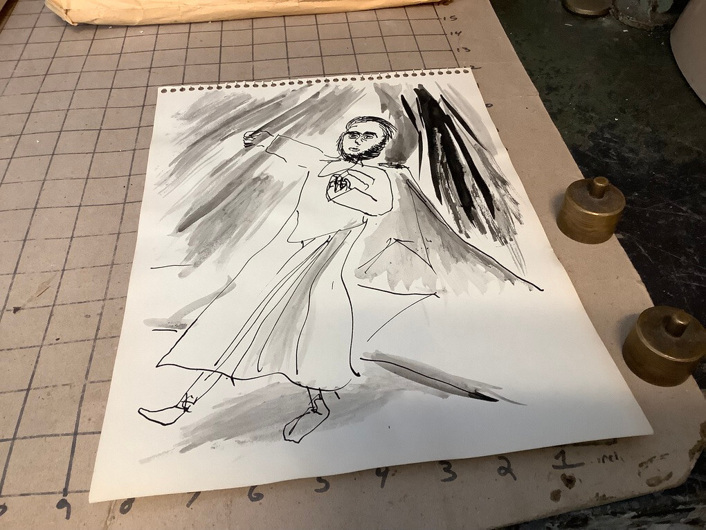 original undated 9X12" drawing/sketch: MOSES #2