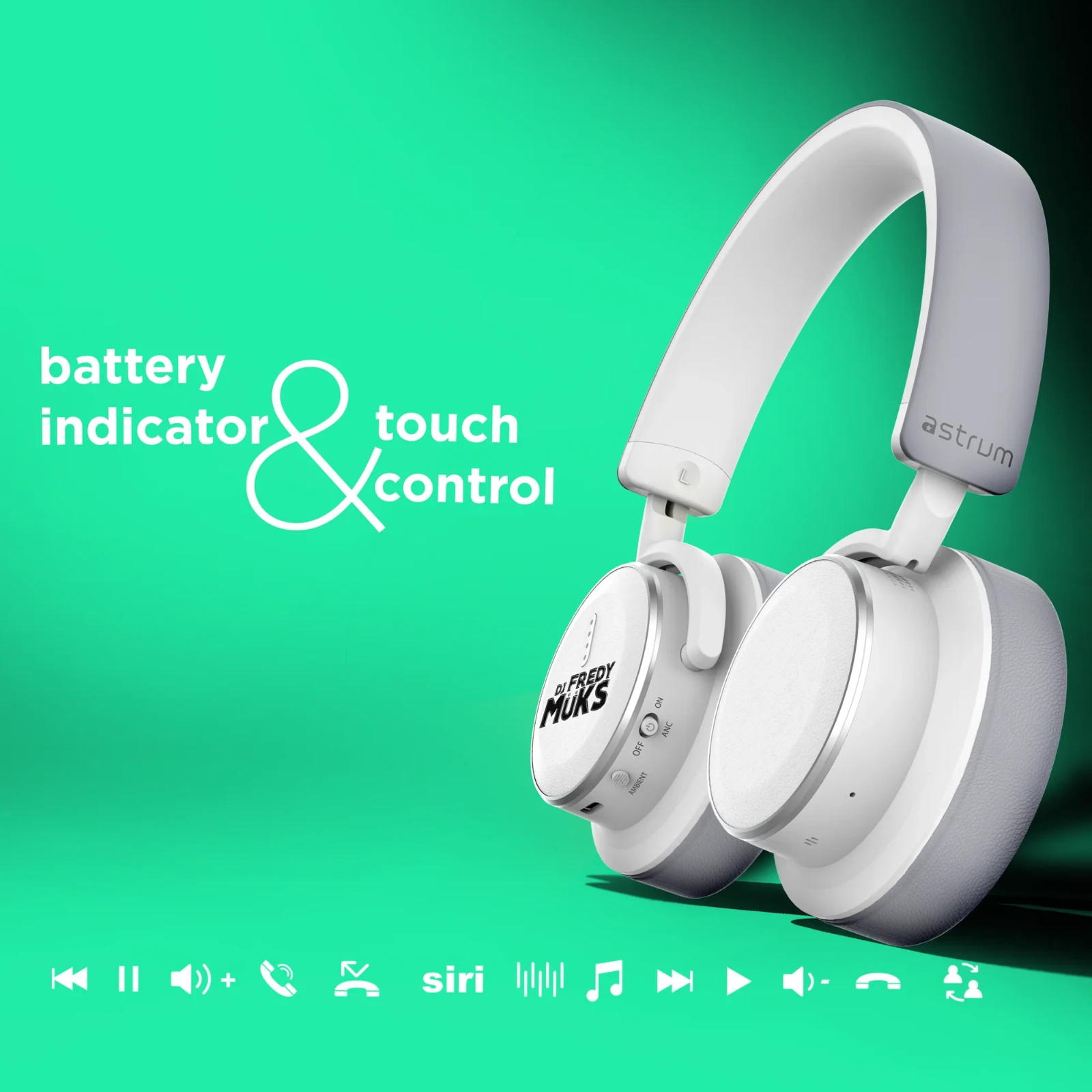 Fredy MX PRO Wireless ANC Bluetooth Headphones – Over-Ear with Touch Controls &