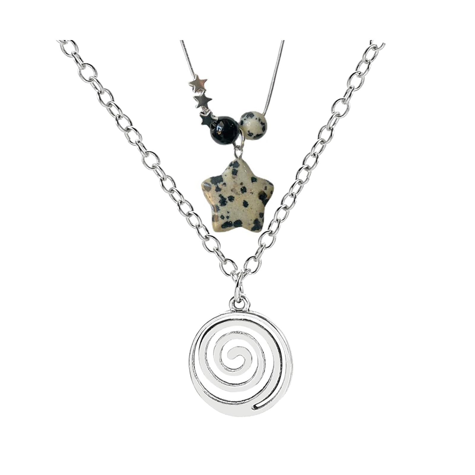 GFLPO 2 Pcs Y2k Accessories Necklace for Women Star One size, Y01