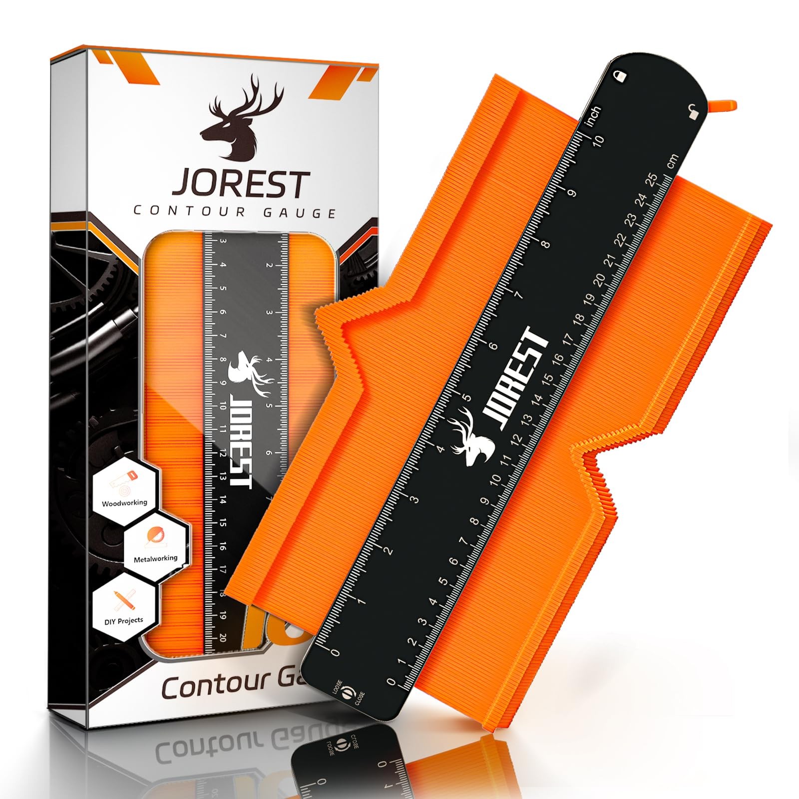 JOREST Contour Gauge with Lock (10 Inch), Gifts Ideas for Men Dad Carpenter...