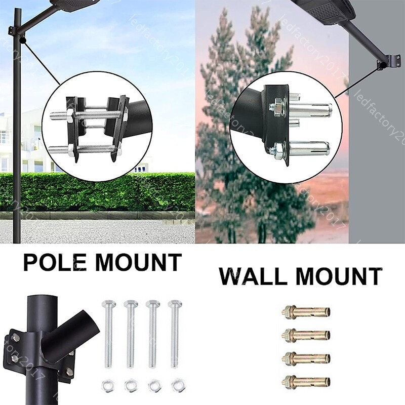 DIM Solar LED Street Light Sensor Dusk Timer Remote Control Cool White Yard 150W