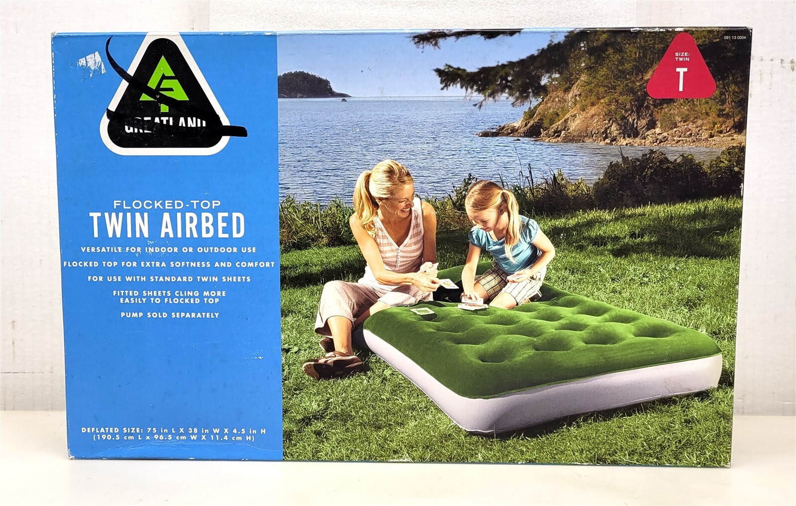 Greatland Flocked Top Twin Airbed Air Mattress NIB ~ T257