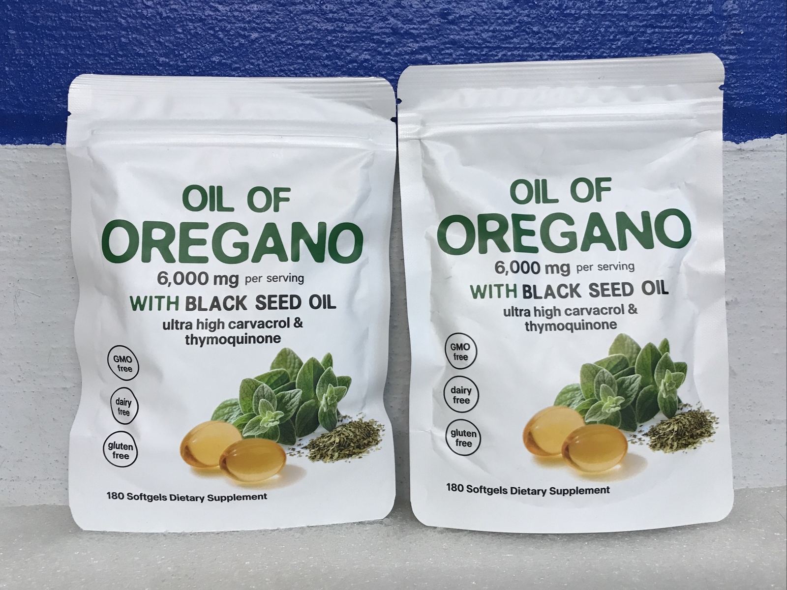 Oregano Oil 6,000mg With Black Seed Oil Softgels 180 Count Lot Of 2 11/2026 New