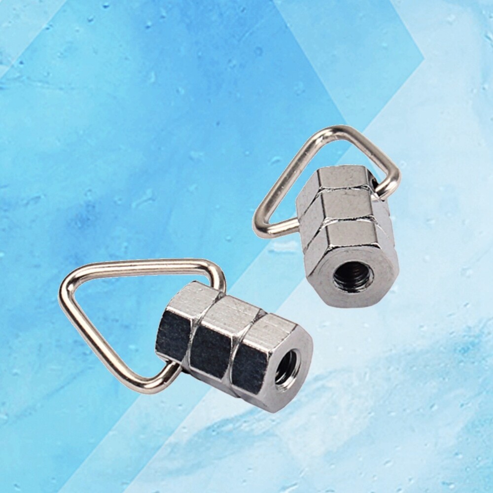 2PCS Strap Lock Strap Button Banjo Guitar Strap Hook Button for Banjo (Silver)