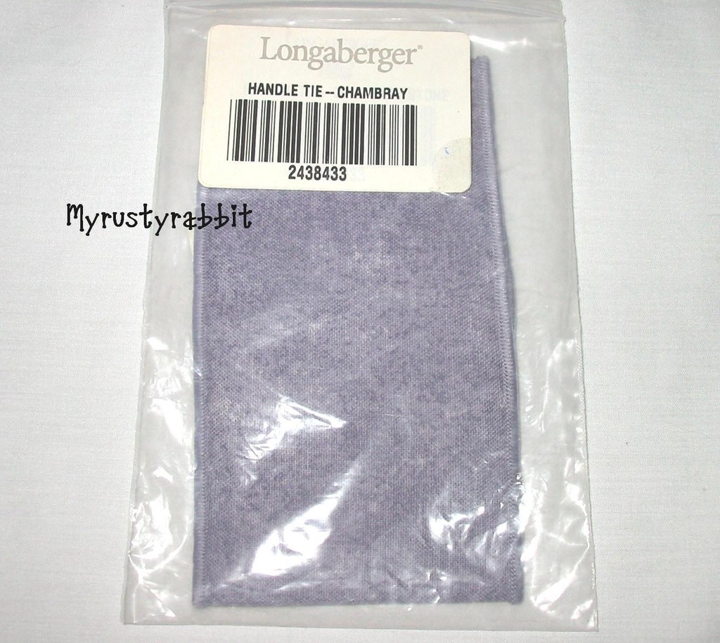 Longaberger Basket Large Fabric Handle Tie - Chambray Blue - NEW