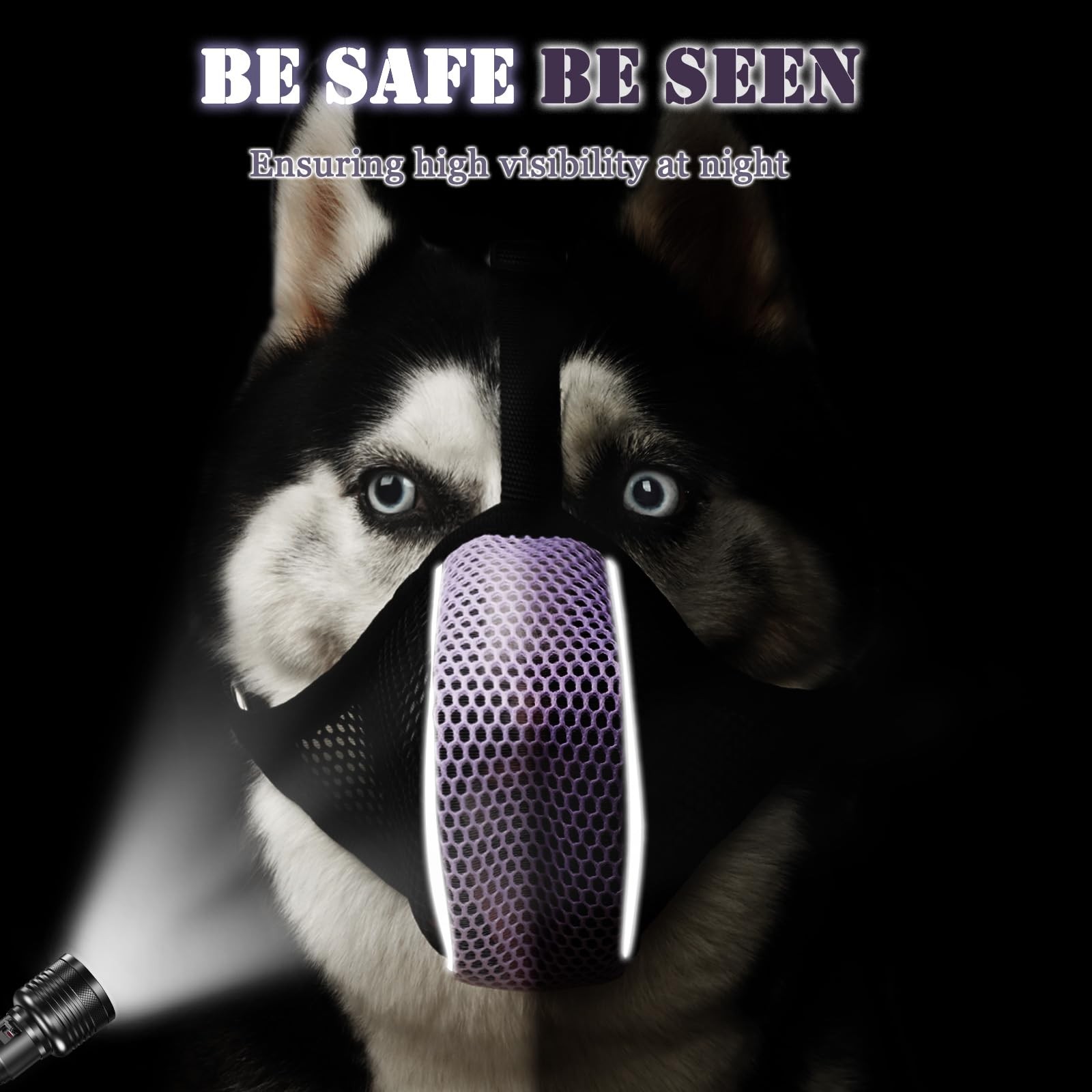 Dog Muzzle, Patented Mesh Soft Muzzles for Large Medium Small Dogs Poodle Hus...