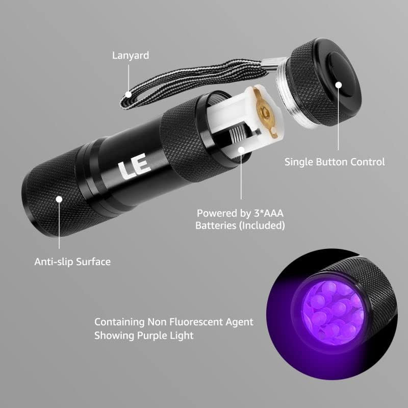Lighting EVER Black Light Flashlight, Small UV Lights 395Nm, Portable Ultraviole