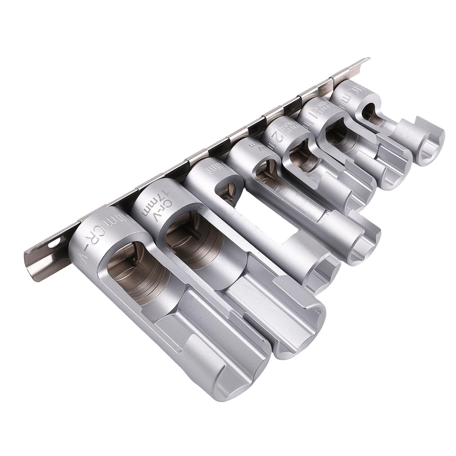 7pc Fuel Line Socket Set for Brake Line Sensor Removal 10-19mm Chrome Steel Tool