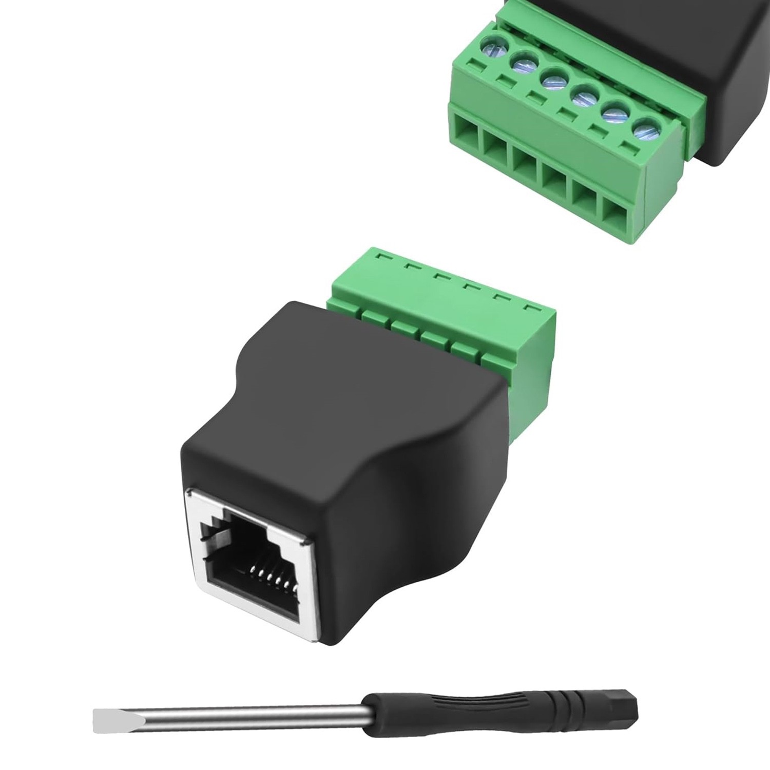 RJ12 6P6C Female to 6 Pin Screw Terminal Block Telephone Audio Adapter Connector