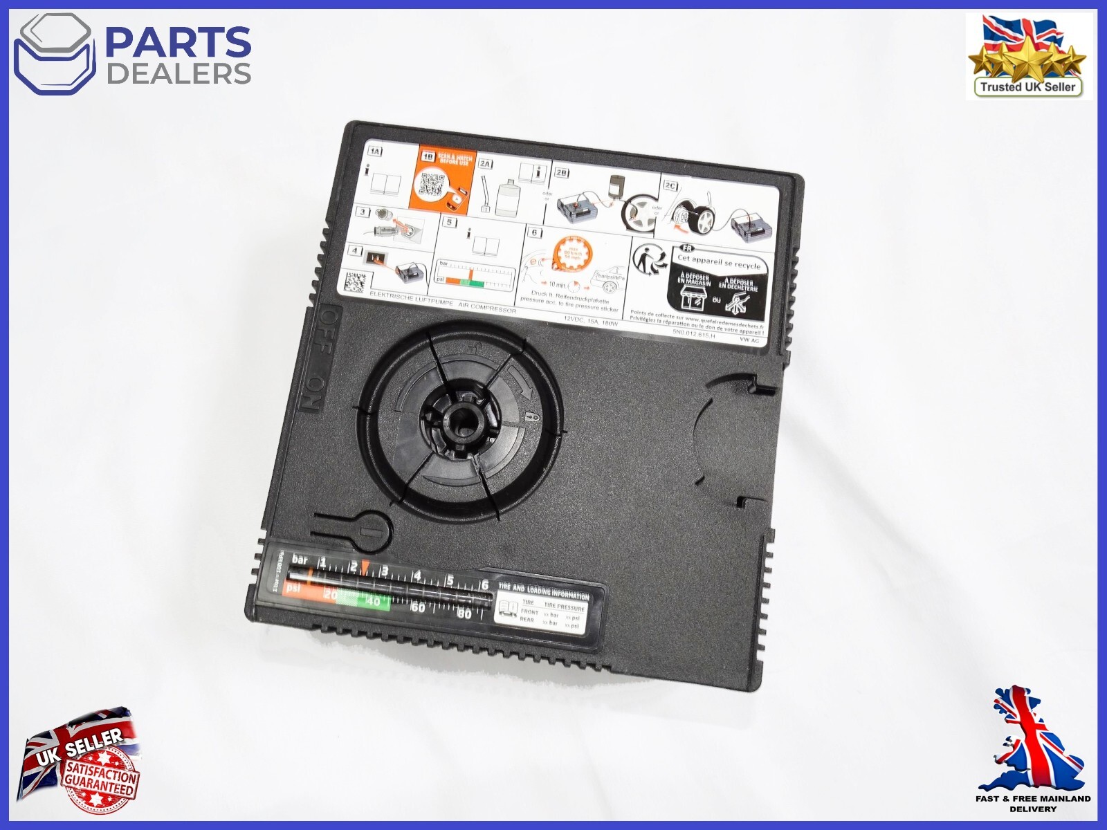 GENUINE AUDI VW TYRE PUMP AIR COMPRESSOR INFLATOR 2017-2024 180W 15A 12V NEW
