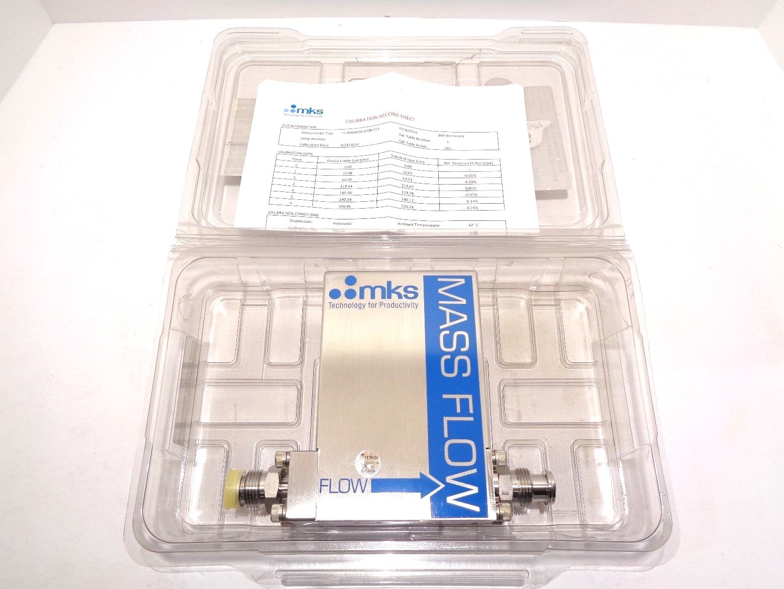 MKS 1579A00132LR1BV713 Mass Flow Controller Range: 300 SLM / Gas: He