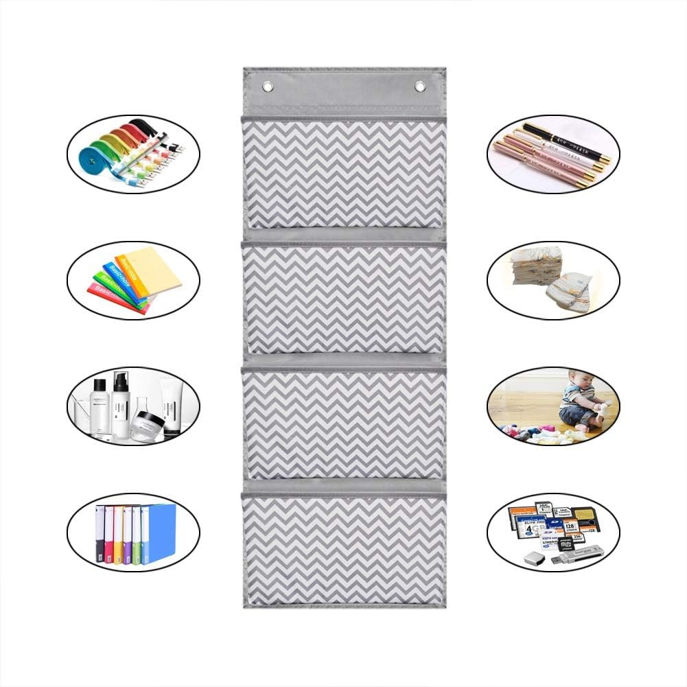 Eamay Wall Mount/Over Door File Hanging Storage Organizer - 4 Large Document ...