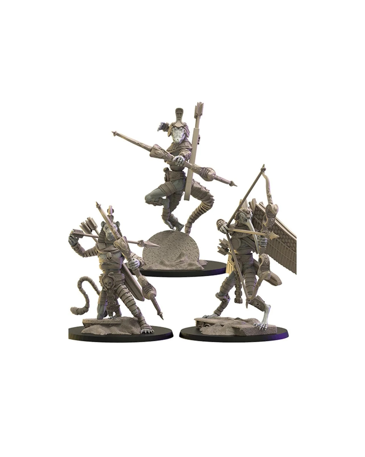Canopic Guard with Bows (Set of 3) - 28-32mm - Resin Tabletop Miniatures