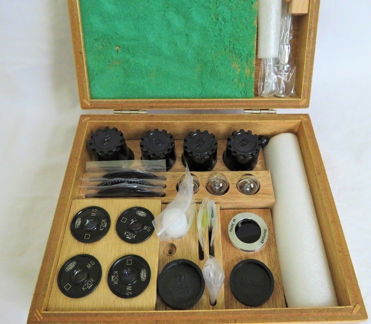 Olympus Microscope Objective Set (100, 40, 20, 10) & 4 Lenses 3 Bulbs CASE Full