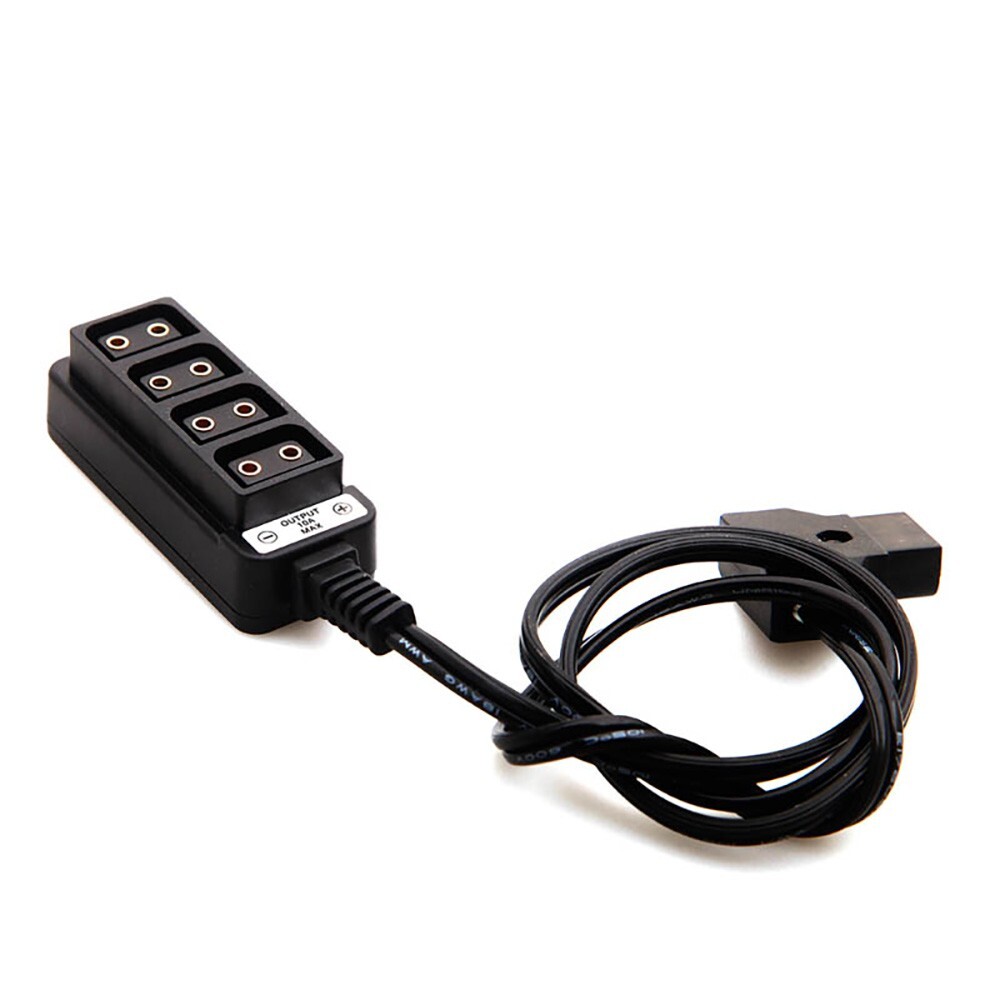 Male D-Tap Power Tap to 4 Female D-Tap P-Tap Hub Adapter Spring Cable for Sony
