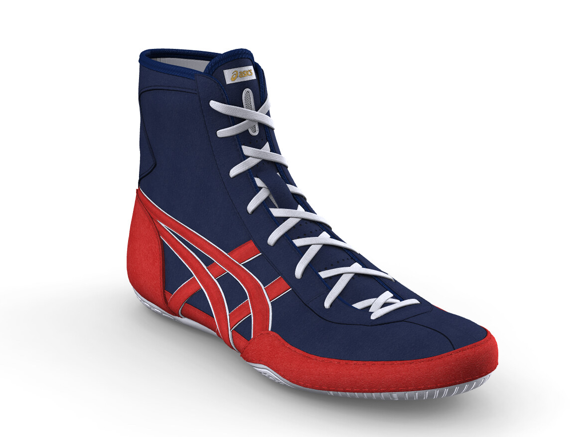asics Boxing Wrestling Shoes 1083A001 Blue × Red Red Line NEW EX-EO TWR900 Next