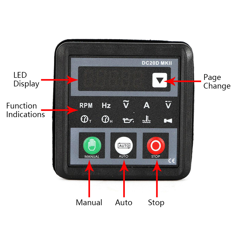 DC20D Genset Controller Automatic Generator Start Controller Module LED Display