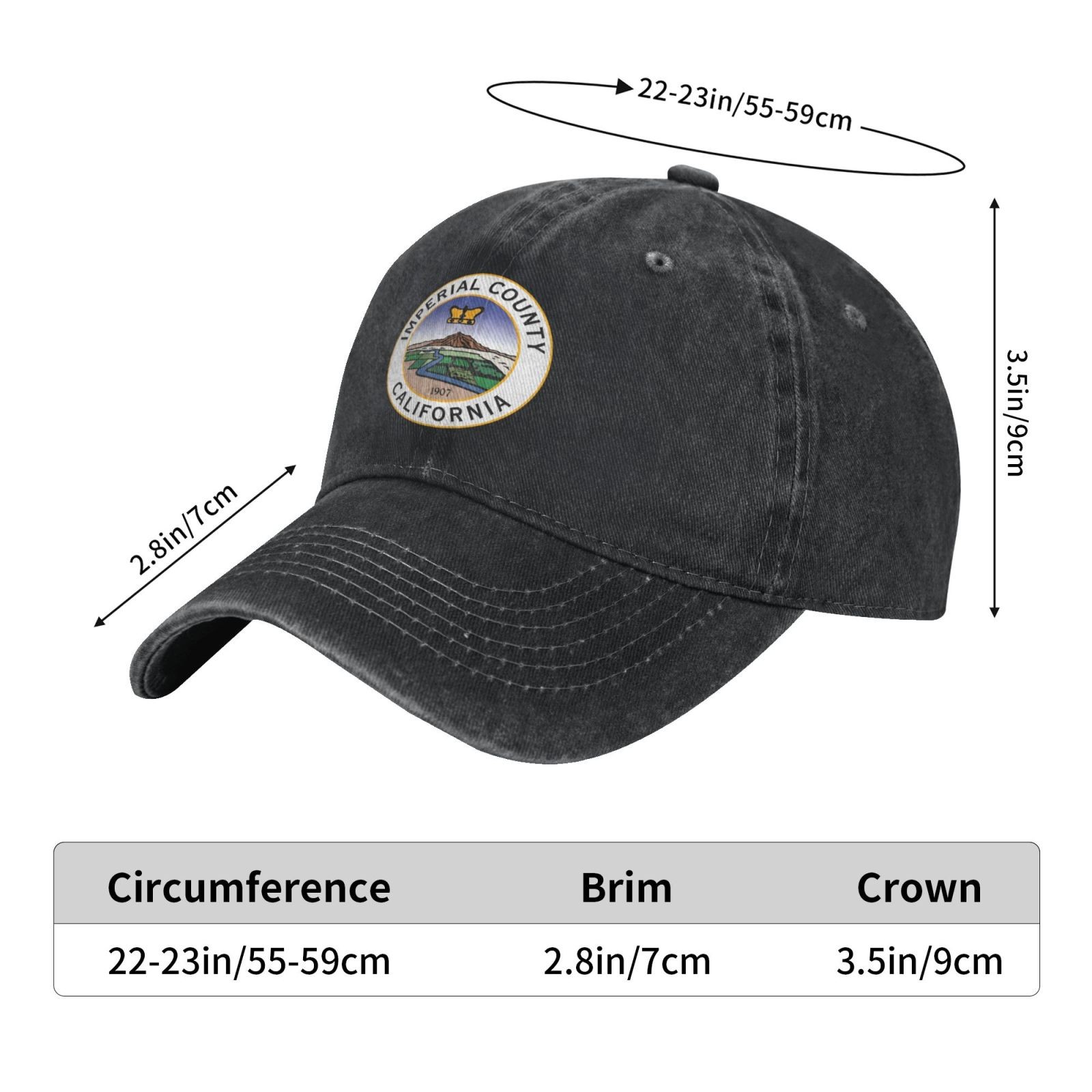 Imperial County California UNISEX hat Adjustable Casual Comfortable Baseball cap