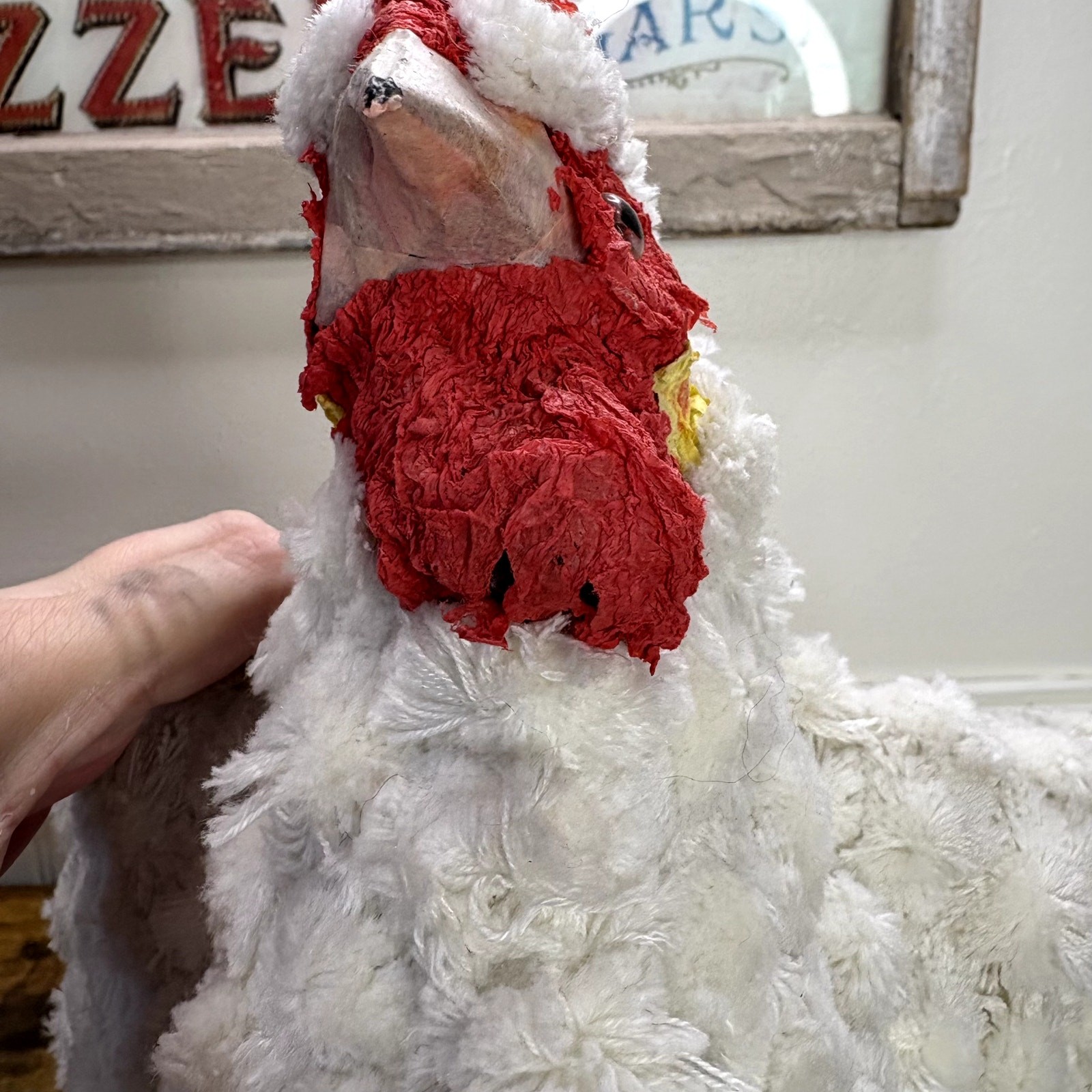 Hen Egg Gathering Basket Macrame Chicken Handmade Farmhouse Decor Rustic Large