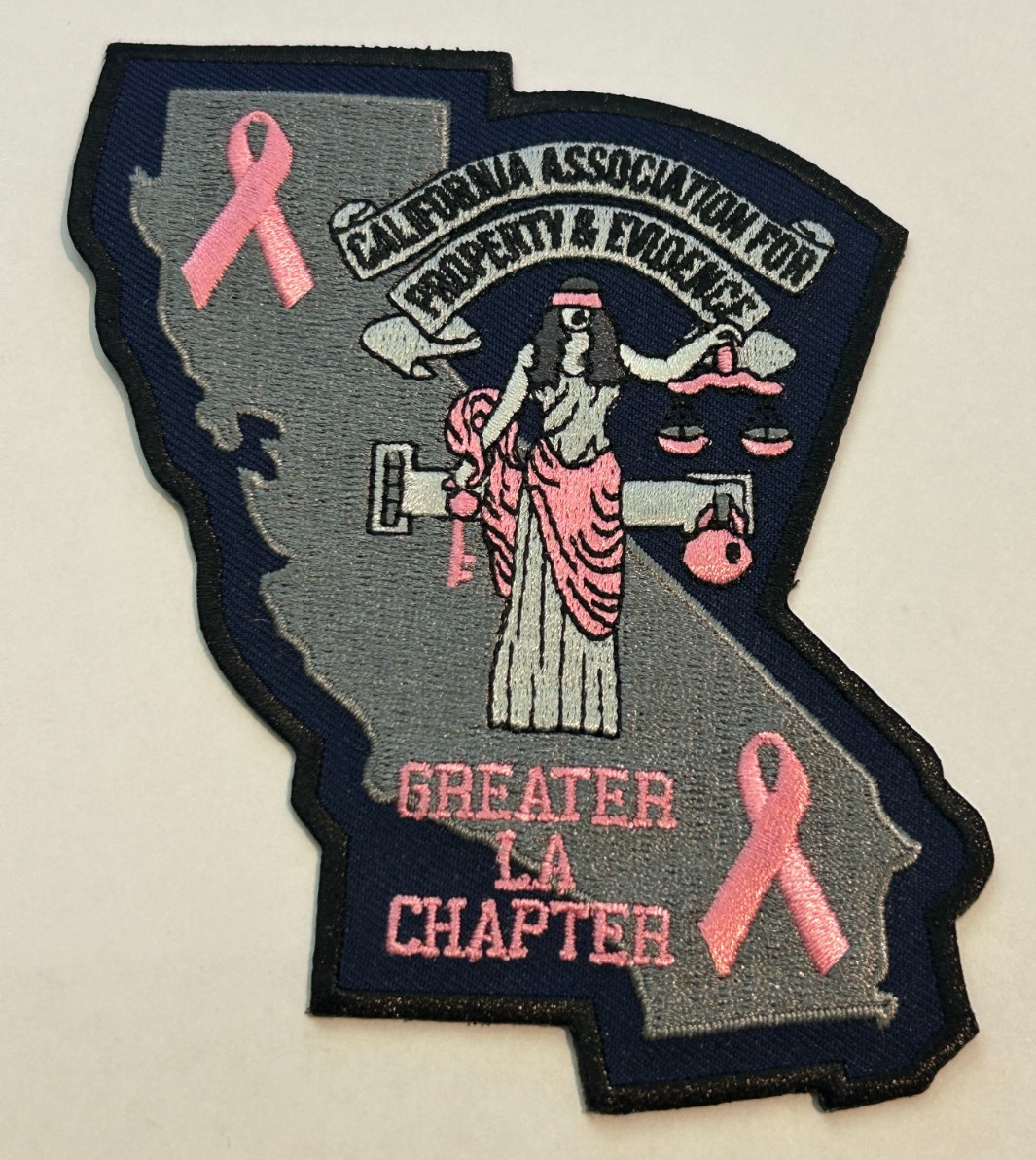 California Assoc Property Evidence LA Chapter Breast Cancer Awareness Pink Patch